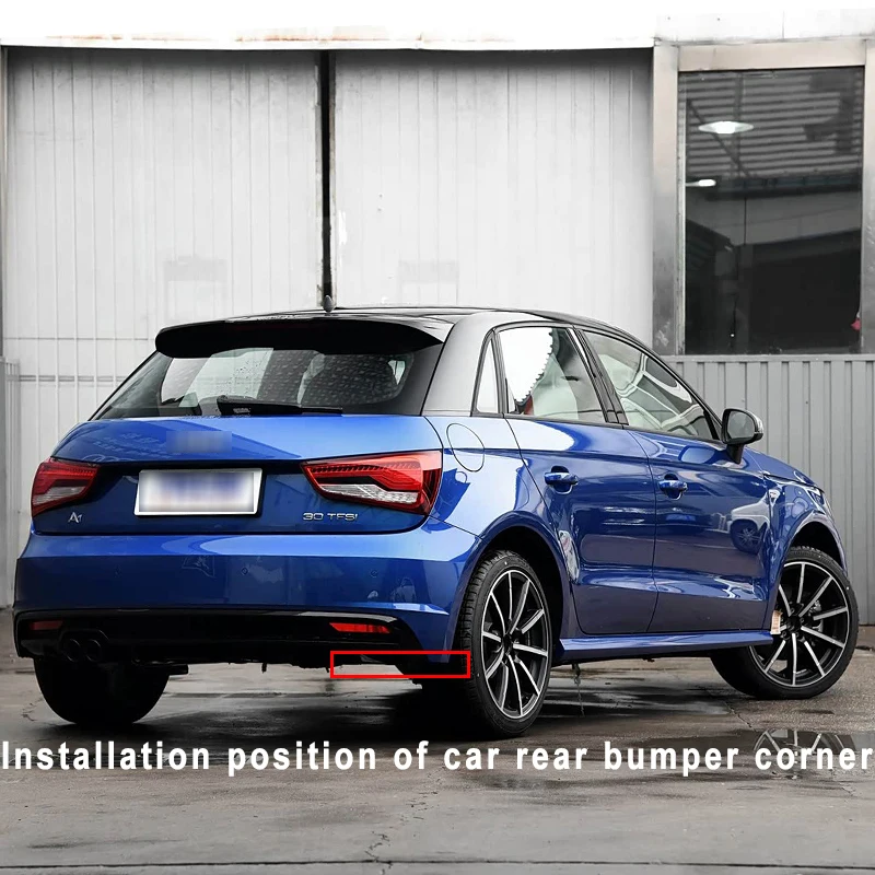 

For Audi A1 2015-2019 2017 2018 Car Rear Bumper Splitters Aprons Trunk Lip Spoiler Canard Wing Diffuser Wrap Angle Protector ABS