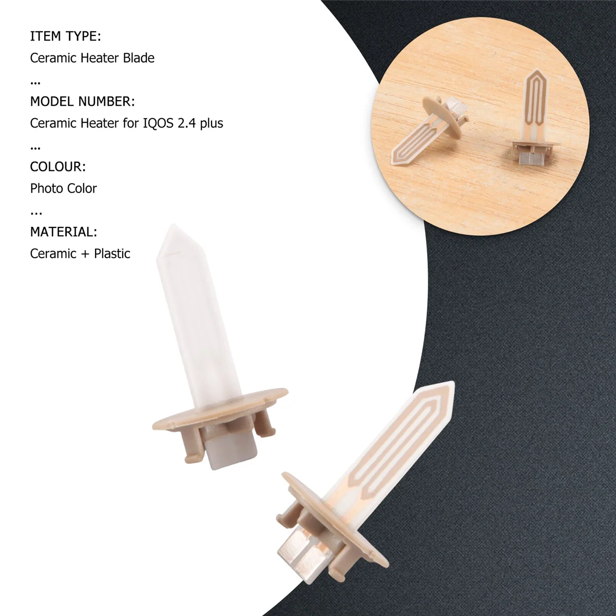 2Pcs Ceramic Heater Blade Heating Stick Blade Replacement Repair Accessories for IQOS 2.4 Plus Repair Parts Accessories