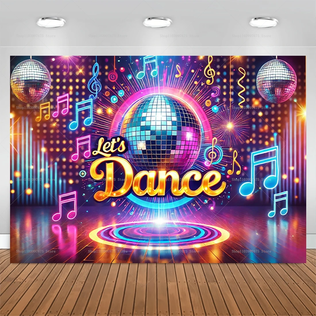 70er 80er 90er Disco Dance Party Hintergrund Retro Club Neon Ball Bühnenbanner Geburtstag Foto Hintergrund Requisiten Party Dekor Zubehör