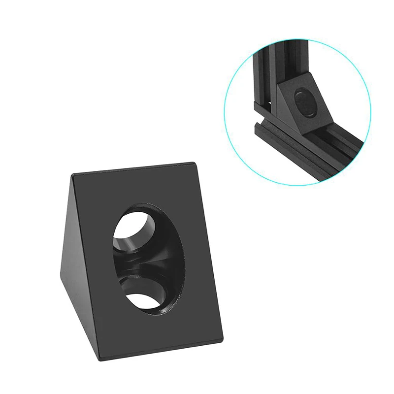 Conector de esquina de ángulo de ranura en V, soporte de ángulo de 90 grados, negro para openbuilds 2020, perfil de aluminio, piezas de bricolaje de impresora 3D CNC, 1/4 Uds.