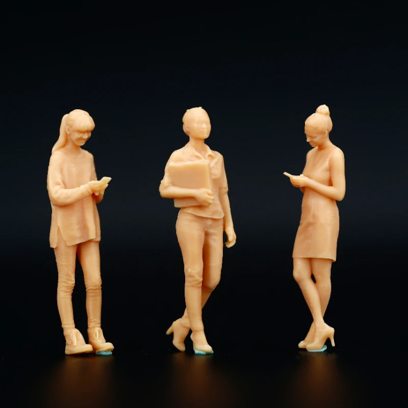 2.1cm Simulation Urban white-collar workers Micromodel 3D Diorama Figure White Model Sand Table Prop Figurine DIY Unpainted Toys