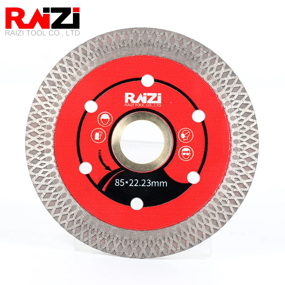 Lama da taglio diamantata Turbo sottile a rete Raizi 75/85mm per lama da taglio per piastrelle di ceramica in gres porcellanato Mini disco da taglio