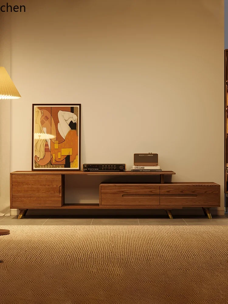 DSA modern simple small apartment all solid wood modern TV cabinet coffee table combination