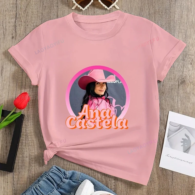 Famous Singer Ana Castela Classic Poster Print Women's Fashion T-shirt, Everyday Casual Cotton T-shirt, Women's Pop Shirt