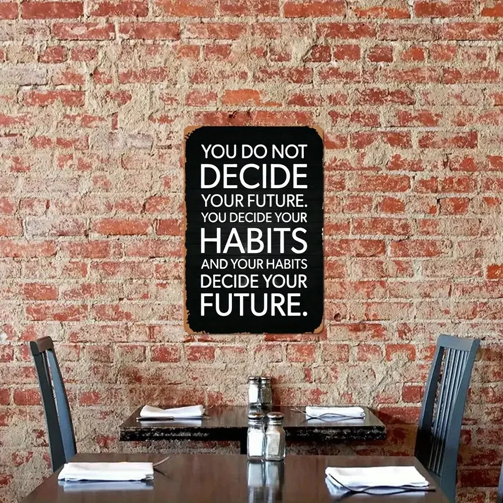 Inspirational Quote Aluminum Wall Decor - 'You Cannot Decide Your Future' - Suitable for Home, Kitchen, Room, Bathroom