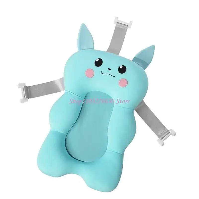 R6FD Foldable Newborns Bath Cushion Anti Slip Baby Support Mat Floating Pad for Daily