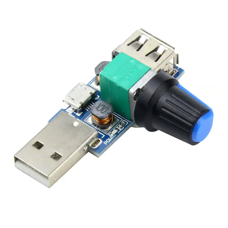 1PCS Mini USB fan motor drive speed controller wind speed regulator motor control adjustable speed module