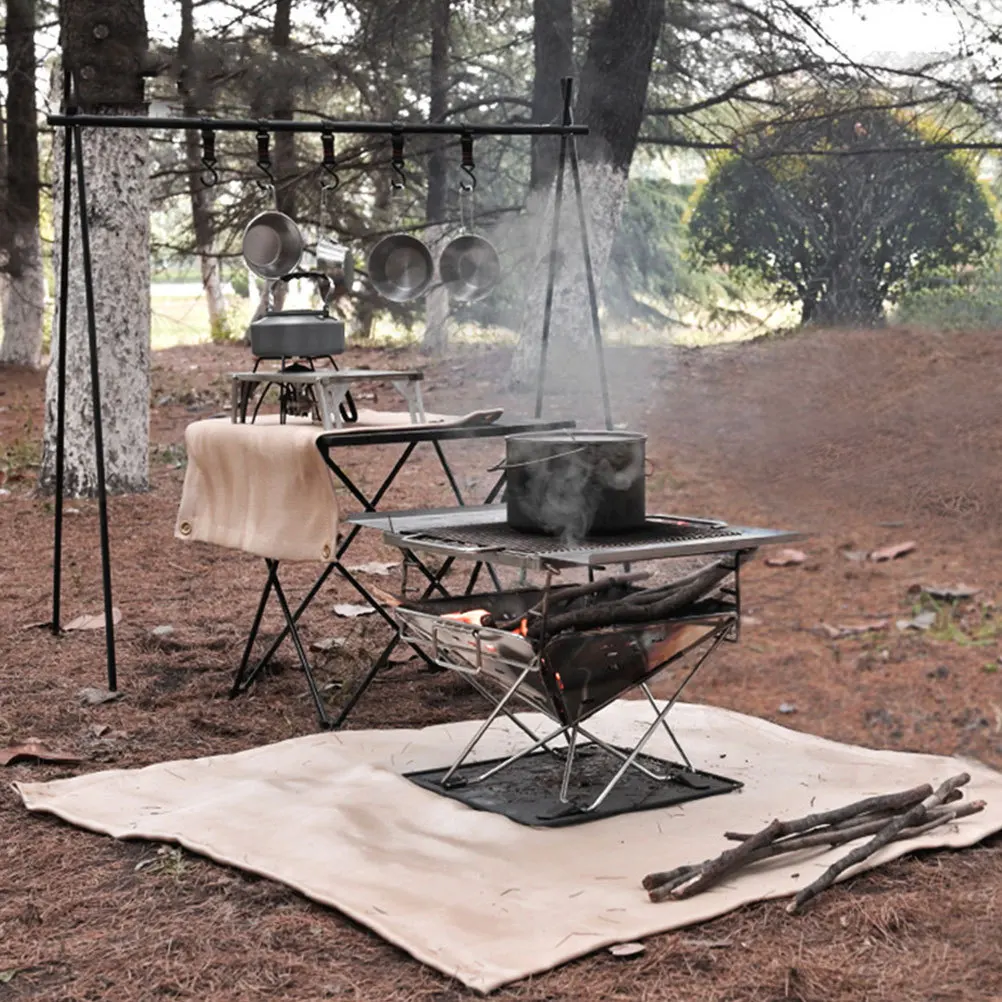 1 قطعة حصيرة مقاومة للحريق لهب بطانية من الألياف الزجاجية في الهواء الطلق التخييم الشواء قماش واقي موقد وسادة مقاومة للحرارة