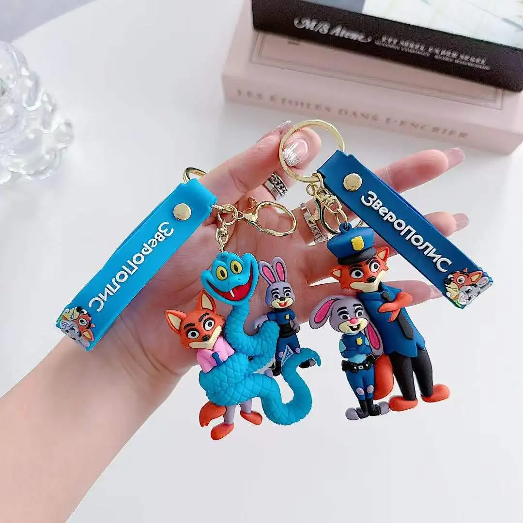 

Силиконовый 3D-брелок Disney Zootopia с Джуди Хоппс и Ником Уайлдом, подвеска для сумки, подарок