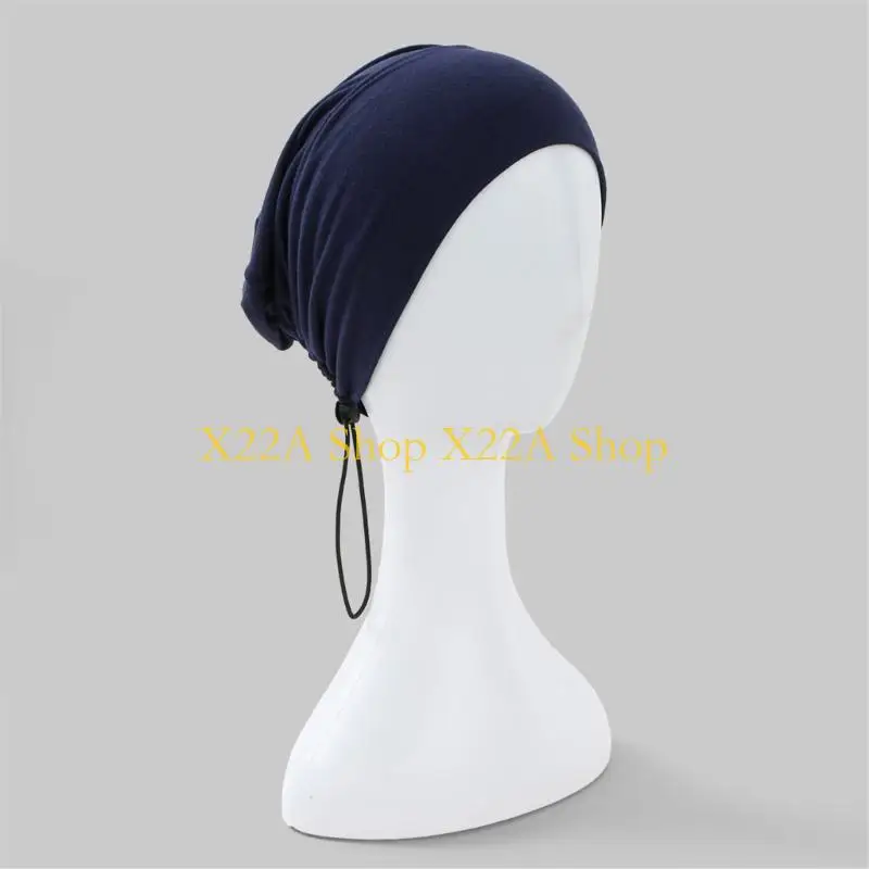 Unique Commuters Friendly Turban Hat Adjustable Drawstring HeadCover Skull Hat for Women
