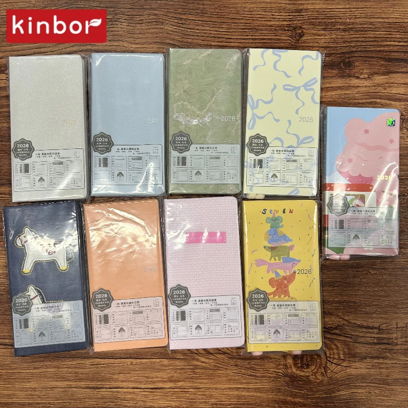 Kinbor 2026 planificador semanal de bolsillo cuaderno de Plan anual mensual A5 A6 cubierta suave diario de grabación de vida cuaderno de notas gestión del tiempo