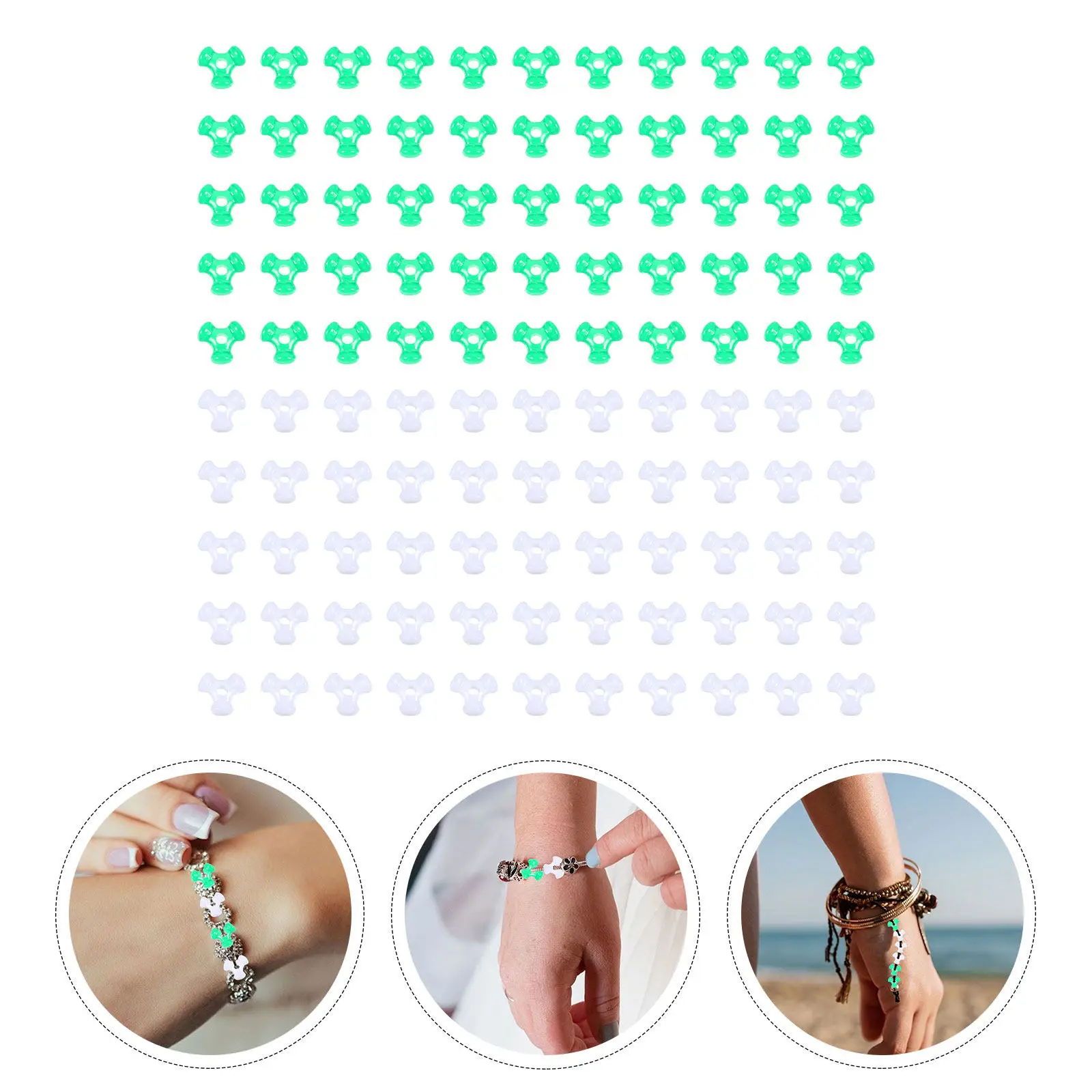 2000Pcs Triangle Spacer Beads Clear Plastic DIY Jewelry Accessories for Necklace Bracelet Decoration Transparent Beads