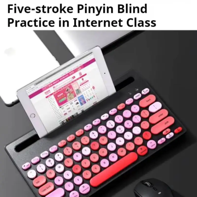 78Key Dual Mode Wireless Keyboard 2.4G Bluetooth Ultra Slim Light Mute Keyboard Connection For Tablet Phone PC Laptop Office