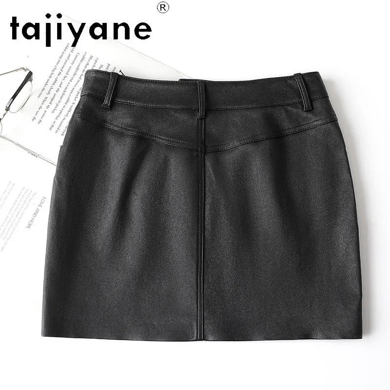 TAJIYANE Stretch Sheepskin Black Mini Skirt Genuine Leather Skirt Women's Skirts Bodycon Skirt Sexy High Waist Skirts 2026 Woman