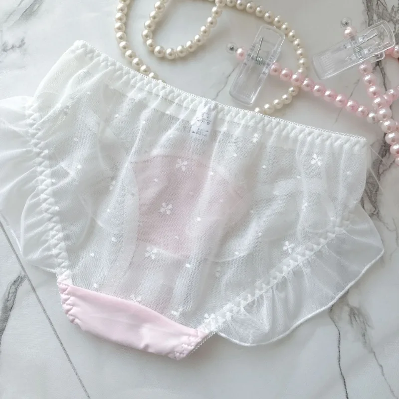 المرأة مثير شبكة القوس سراويل شفافة القوس لطيف جميل سويتي الأميرة نمط مرونة الملابس الداخلية كشكش حافة تنفس Breifs