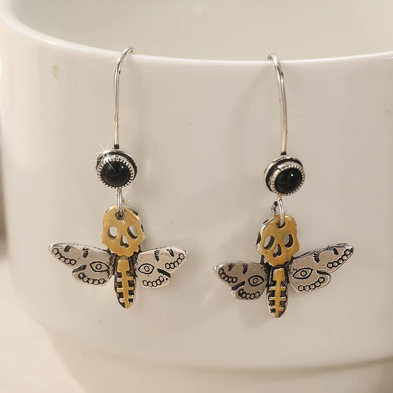 Halloween Earrings Vintage Copper Craftsman Carved Bee Drop Earrings, Simple Bohemian Style Travel Party, Best Choice for Daily