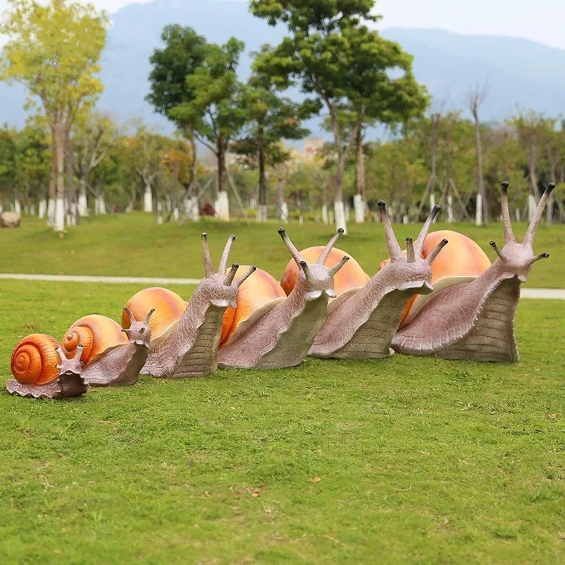 Outdoor community garden public garden landscape lawn decoration simulation animal fiberglass cartoon snail sculpture ornament