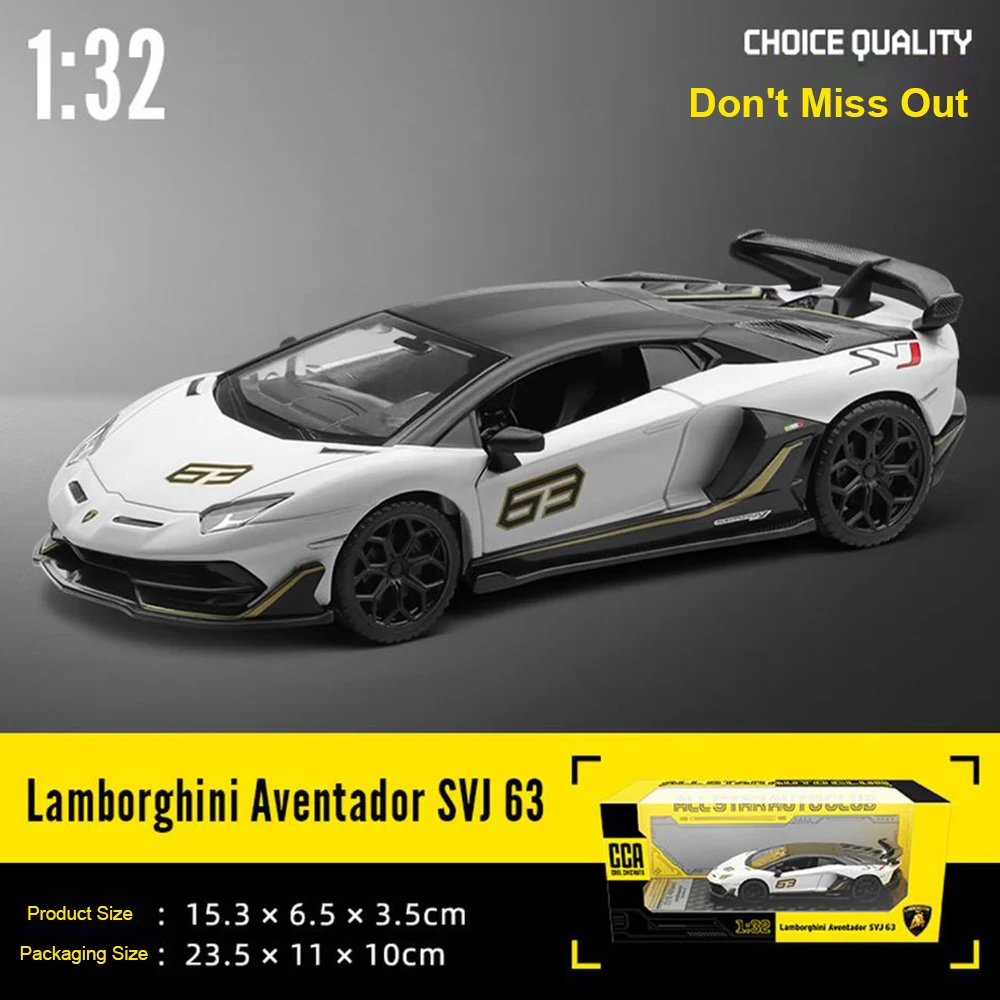 CCA 1:32 Diecast Car Model Lamborghini Aventador SVJ STO BMW M6 GT3 Mercedes G350 Alloy Pull Back Rubber Tires Collection Gift