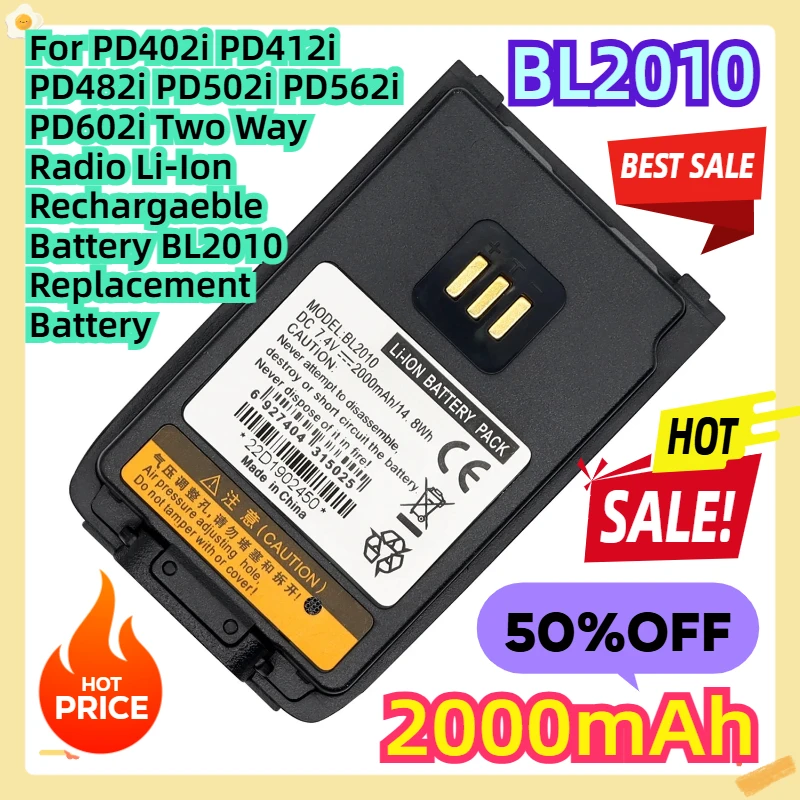 

For PD402i PD412i PD482i PD502i PD562i PD602i Two Way Radio 2000mAh Li-Ion Rechargaeble Battery BL2010 Replacement Battery