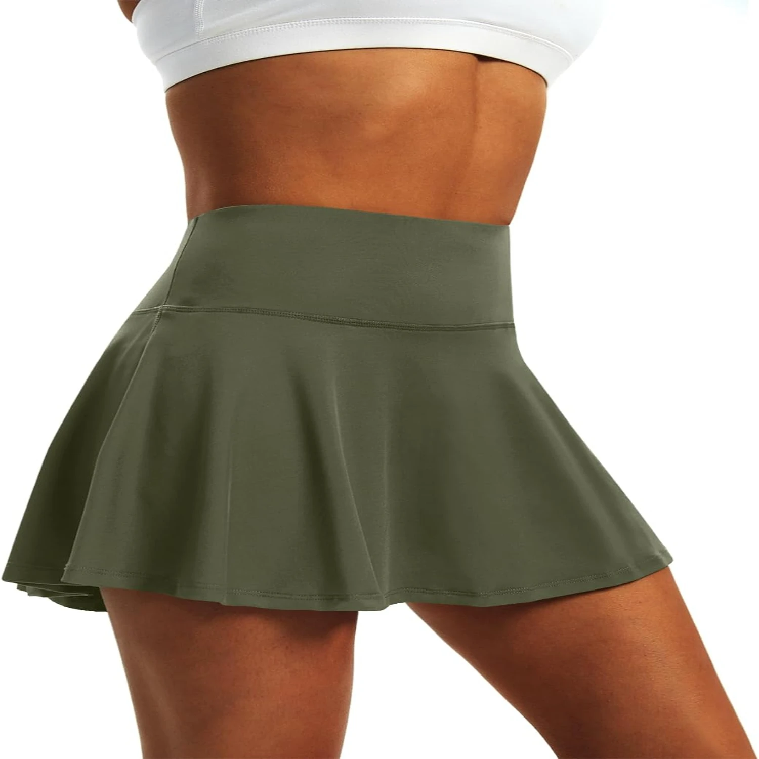 Lightweight Athletic Women's High Waist Pleated Tennis Skirt with 4 Pockets Ideal for Running and Golf - LXNMGO Fitness Skorts