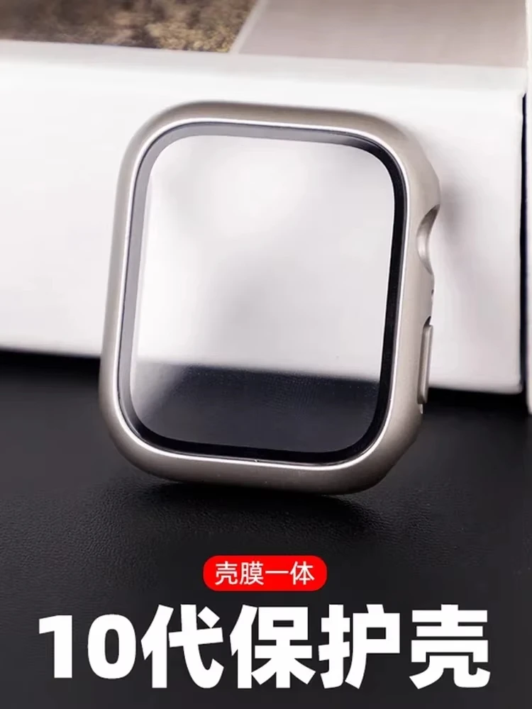 Glass+ Case for Apple Watch 10 9 8 7 46mm 45mm 41mm 44mm 40mm Screen Protector PC Cover Bumper for iWatch 3 4 5 SE 6 Accessories