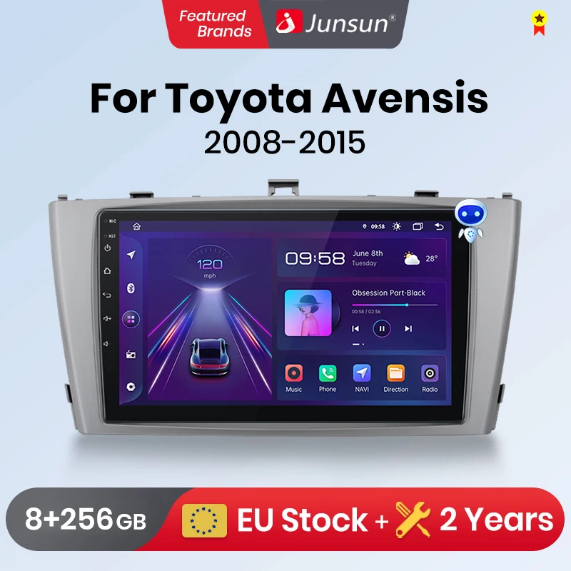 Junsun Wireless CarPlay Android Auto Car Radio for Toyota Avensis T27 2008-2015 Intelligent Systems Stereo Multimedia Autoradio