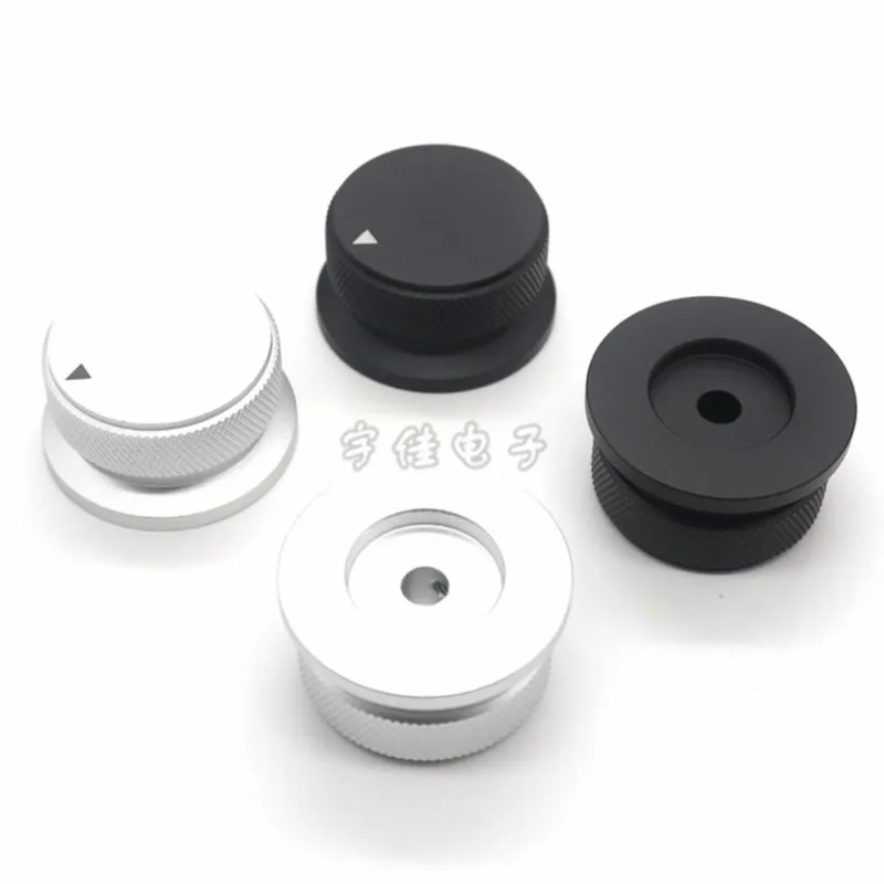 1PCS 38*20MM All Aluminum Solid knob Straw hat-type Sandblasting Knob Instrumentation Amplifier Knob Cap Round Hole 6MM