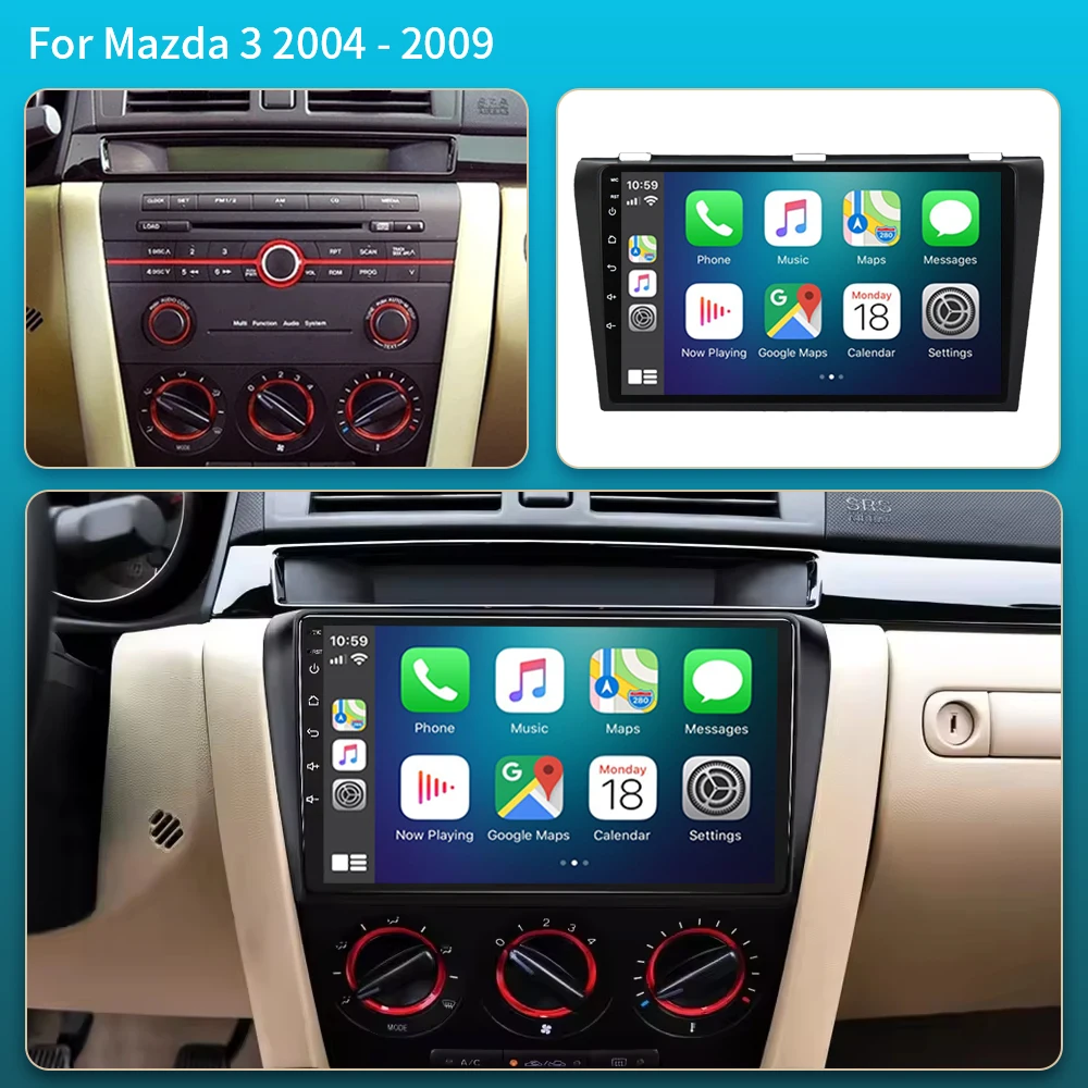 Radio del coche para Mazda 3 2004 2005 2006-2009 AutoRadio Android reproductor de vídeo Multimedia navegación GPS DVR DSP estéreo 5G WIFI BT