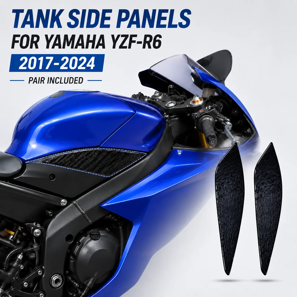 

Fuel Tank Side Panels Trim Cover Carbon Fiber for Yamaha YZF R6 2017 2018 2019 2020 2021 2022 2023 2024 Moto Accessories