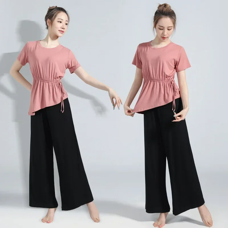 

Summer new loose dance practice clothes women's tops adult modern body dance practice classical clothes