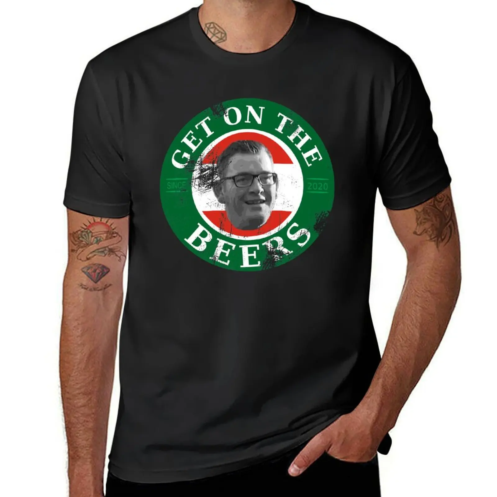 Dan Andrews - Get On The Beers | Funny Tee Design T-Shirt plain sports fans plain t shirts men