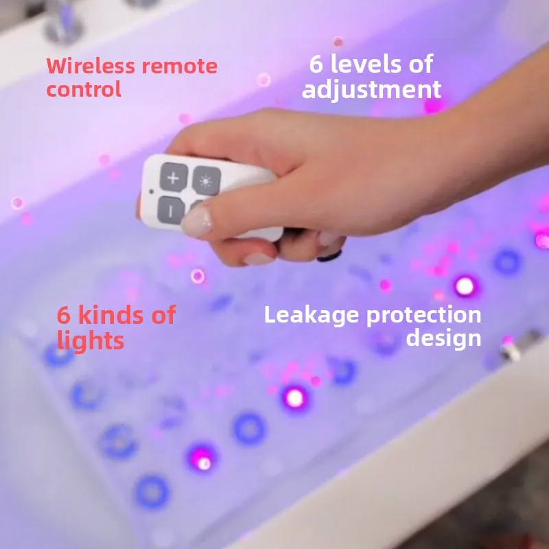 The Latest Bubble Massage Bath Mat Is Colorful, Silent SPA Spa Machine With Light, Remote Control 6-speed Adjustable Bubbles