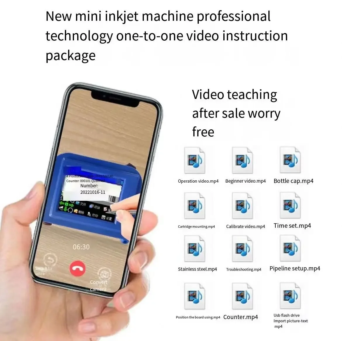 Printer inkjet Mini tinggi cetak 2-12.7mm dengan layar sentuh