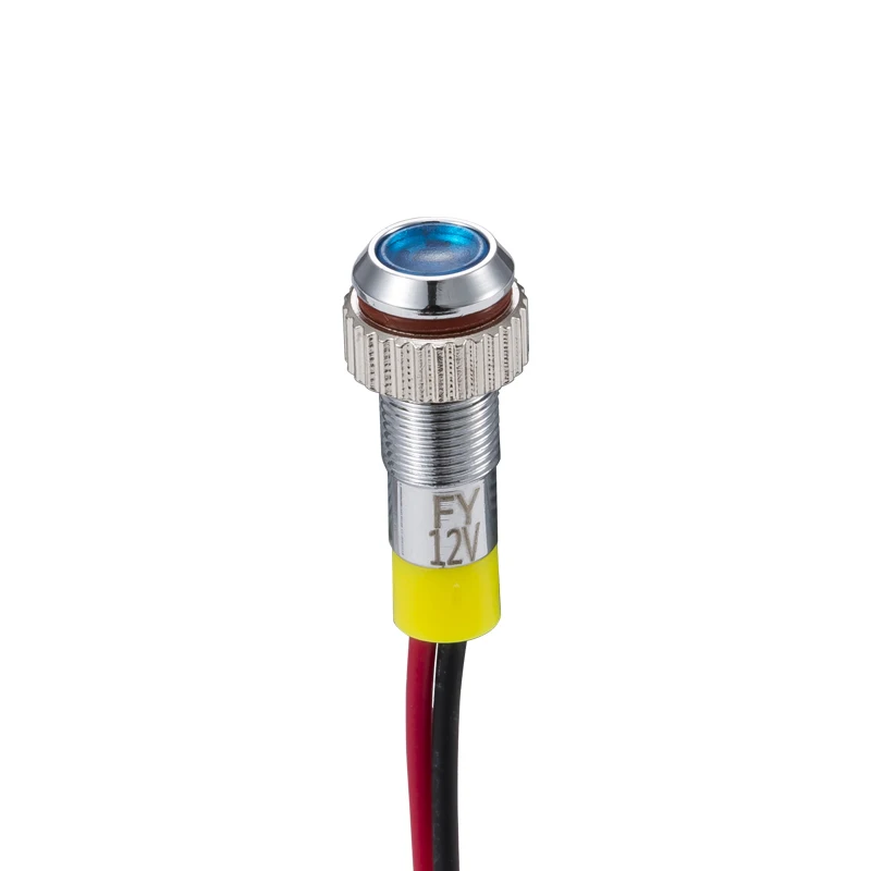 Mini luz indicadora de 6mm, luz azul, verde, rojo, blanco, amarillo, 15cm, luz indicadora de advertencia de cable gratis