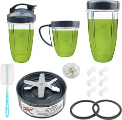 Replacement NutriBullet Blender Cups & Blade Part Compatible with 600w/900w Blender (14 Pieces)