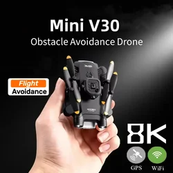 Mini V30 Drone 4K HD 1080P FPV Profesjonalne unikanie przeszkód Fotografia lotnicza Aerocraft Zabawka zdalnie sterowana Prezent