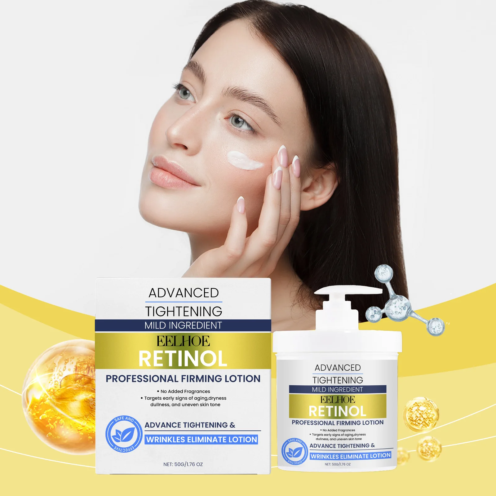 Retinol Cream for the Face Tightening Improve Skin Elasticity Fine Lines Removal Nicotinamide Brightening Skin Firming Cream 50g