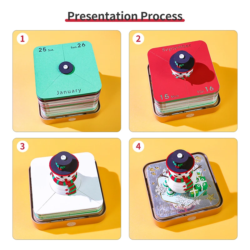 تقويم Time Piece 2026 - تقويم مكتب LED مع لوحة مذكرة ورقية ثلاثية الأبعاد - هدية عيد الميلاد