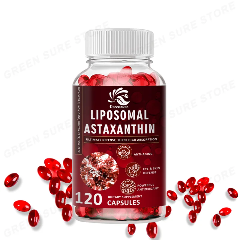 

Greensure Liposomal Astaxanthin Capsules 24mg - Support Eye, Skin, Joint,And Immune System Health Capsules