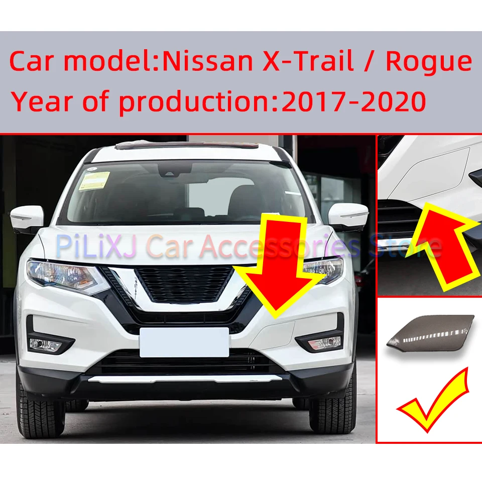 Car Front Bumper Towing Hook Eye Cover Lid for Nissan X-Trail Rogue 2017 2018 2019 2020 Towing Hook Hauling Trailer Cap Garnish