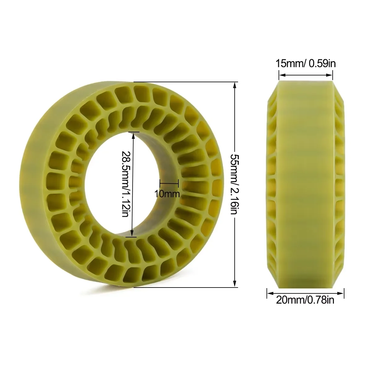 1.0-inch tire silicone rubber inner liner foam is suitable for 55*20mm 1/18 1/24 remote control mountain bikes TRX4M SCX24 FCX24