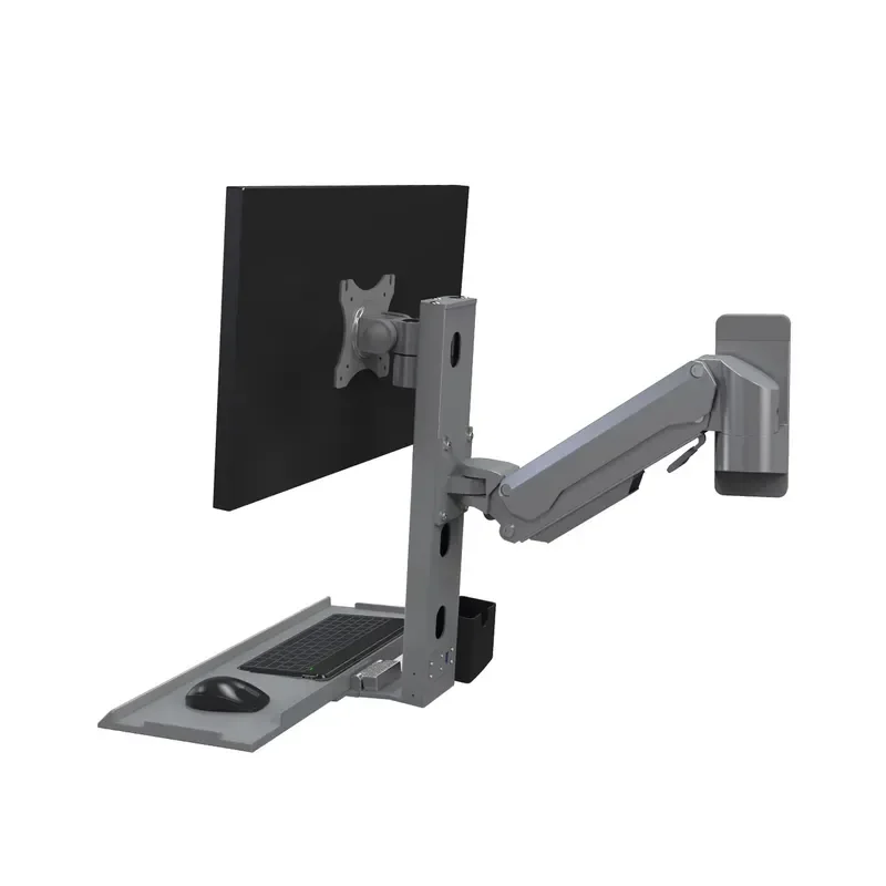 New Meisonic T8-GA01KB Heavy Industrial Aluminum Spring Arm 360 Rotating Display Stand Workstation LCD