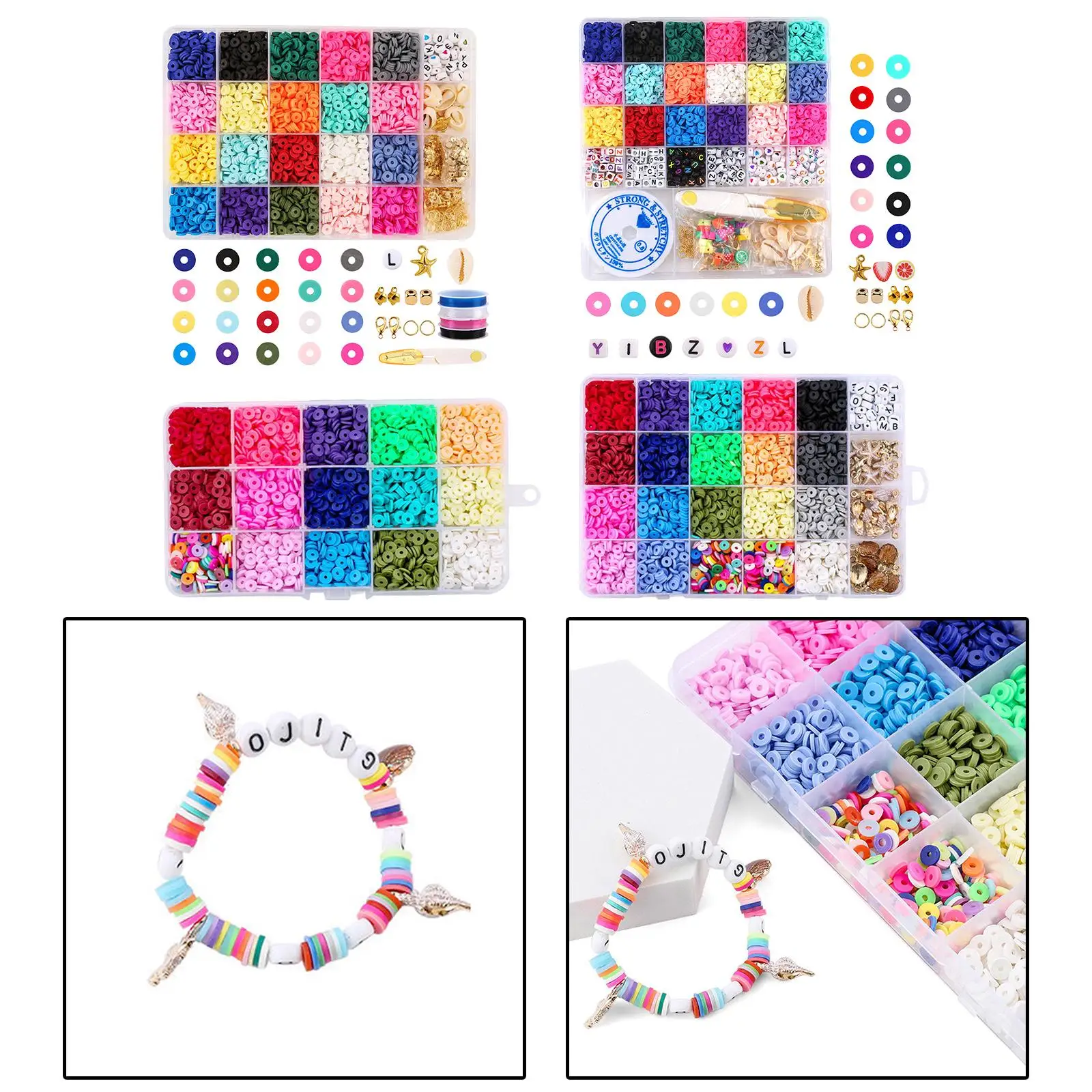 

Multi Colors Flat Clay Beads Spacer Beads DIY Jewelry Finding Crafts