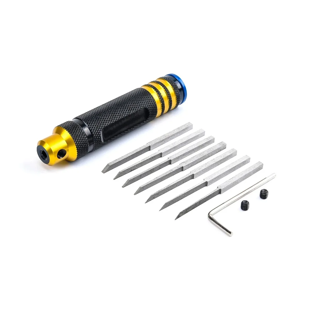 Model Chisel With Blades Gundam Resin Carved Scribe Line Hobby Cutting Tool Chisel 7 Blades Tools For RC Car / Drone Repairing
