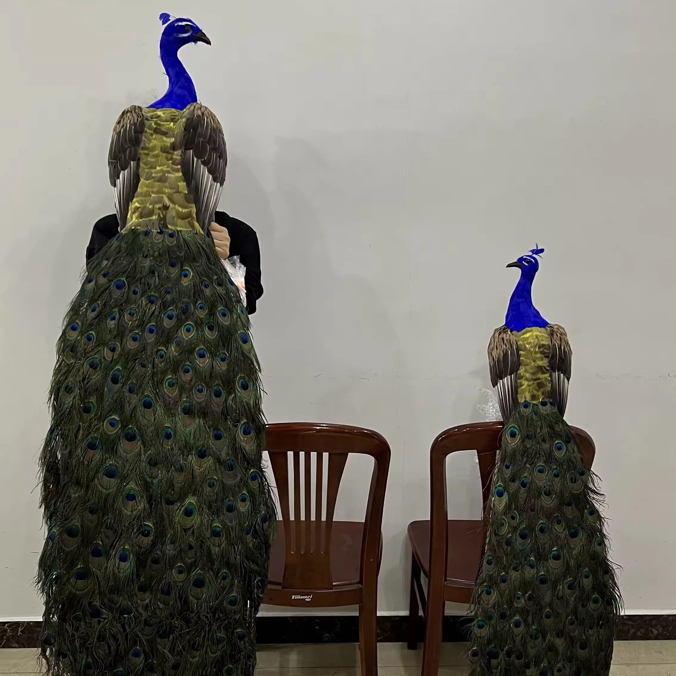 

Big Artificial Peacock Animal Birds Statue Home Festival Christmas Peacock Feathers Gifts Wedding Decoration