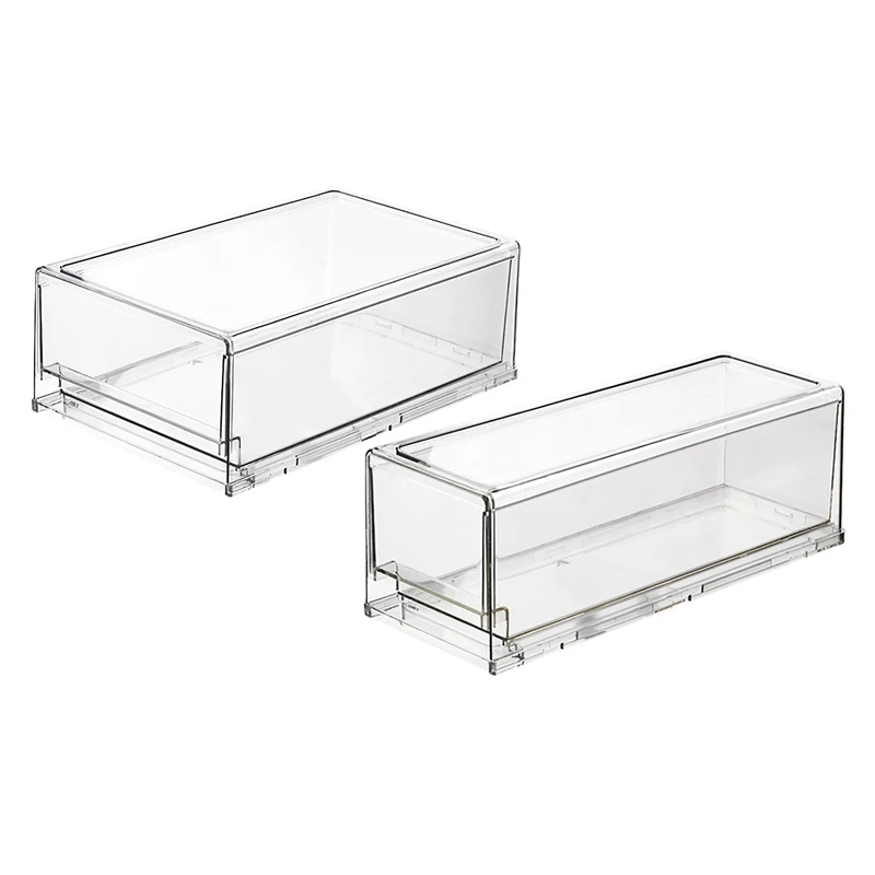 

Drawer Refrigerator Storage Box Clear Food Storage Bin Fruit Vegatable Meat Freezer Fridge Stackable Kitchen Organizer