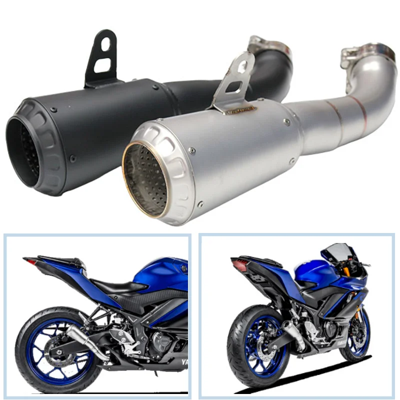 

For Yamaha R25 R3 YZF-R3 R25 MT03 MT25 2014-2021 Motorcycle Exhaust Escape Muffler Connection Middle Link Pipe Slip on