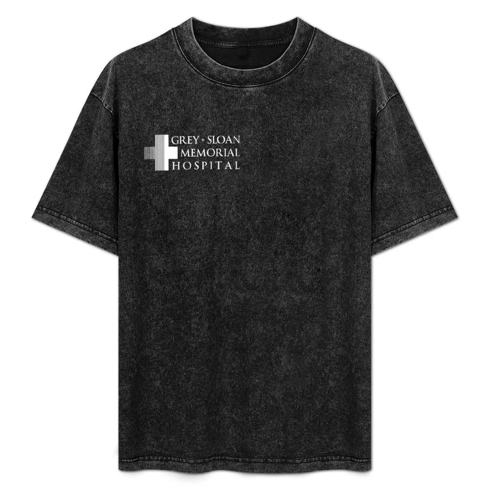 

Grey + Sloan Memorial Hospital Logo | Off Centre | White Print T-Shirt Short sleeve tee oversized heavyweights men t shirt