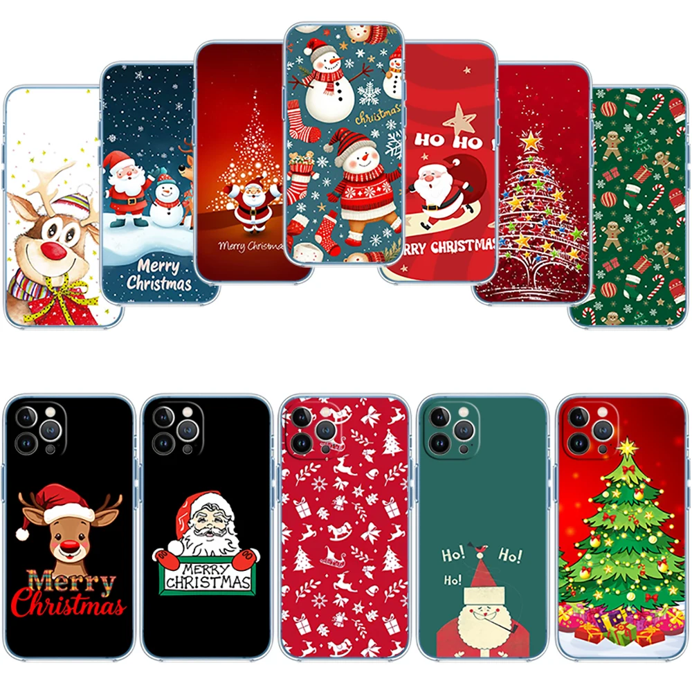 Merry Christmas Deer Gift Transparent Phone Case for Motorola G40 G04 G05 One Ace Action  Fusion Plus Hyper Macro Vision Zoom view 2