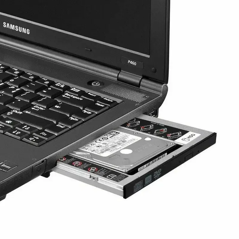 2-й HDD Caddy Optibay 9,5 мм 12,7 мм SATA 3,0 III 2,5 дюйма SSD HD Корпус для жесткого диска Коробка для ноутбука CD DVD ROM Оптический отсек